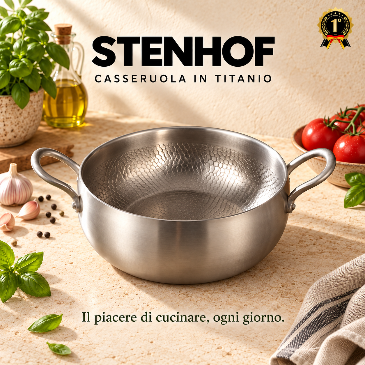 Casseruola profonda in titanio