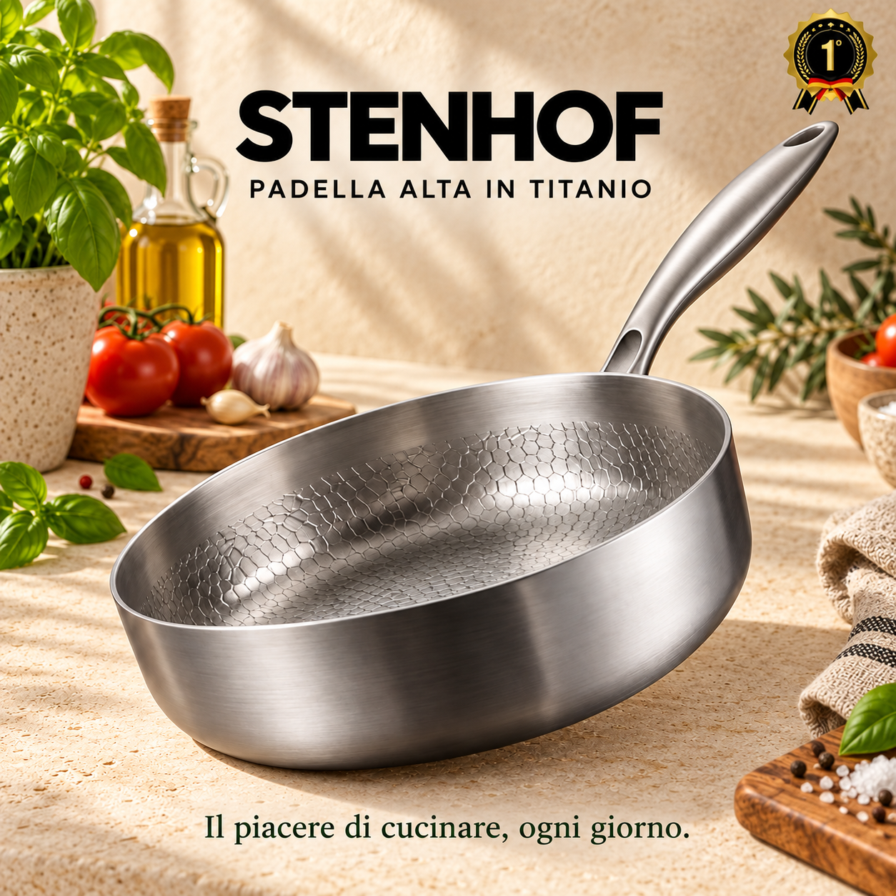 Padella alta in titanio