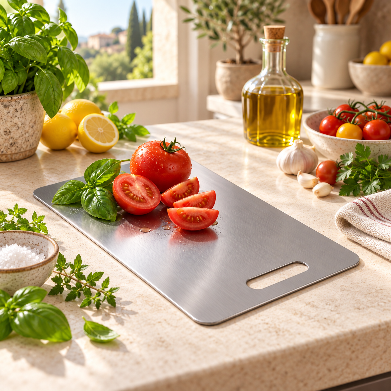 Planche à découper en titane en cuisine — photo 2