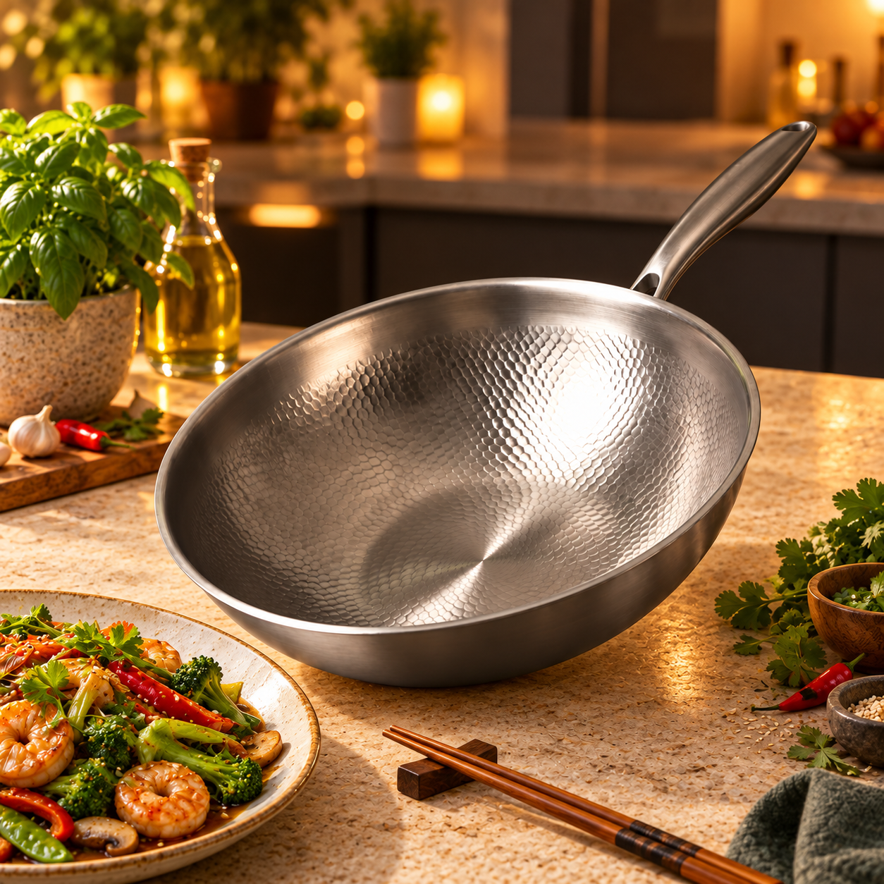 Wok en titane en cuisine — photo 2
